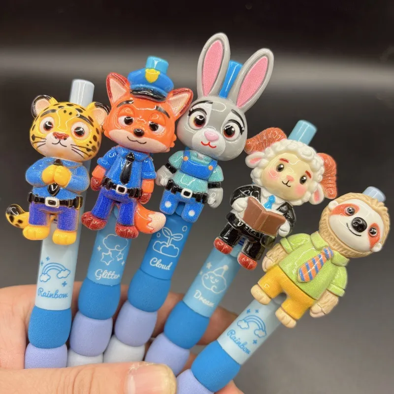 Cute Animal Retractable Gel Pen Set – Kawaii Rabbit & Fox Cartoon Ballpoint Pens, High-End Aesthetic Stationery for Students, Creative Gift & Prize for Girls Teens